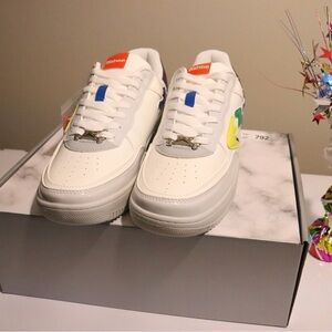 WATSON STUDIOS Brand Colorful Sneakers with Blue and Yellow Accents